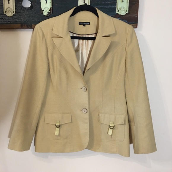 Studio Petites Vintage Camel Coloured Linen Blazer - Picture 7 of 13